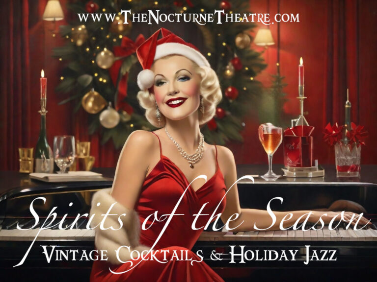 Holiday Pop Up Bar Spirits of the Season Woman performing Jazz Piano at Christmas Bar