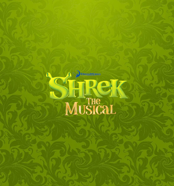 Shrek The Musical background image with logo for performance in Los Angeles Area