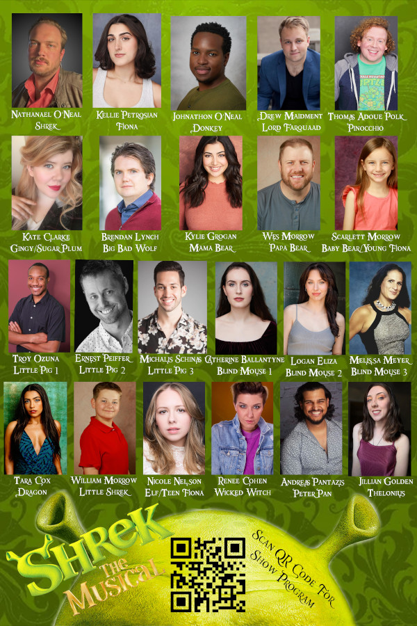 Cast of Shrek The Musical in the Los Angeles area at The Nocturne Theatre in Glendale, CA