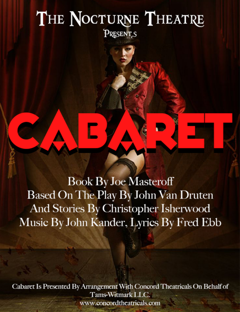 Cabaret musical poster at Nocturne Theatre