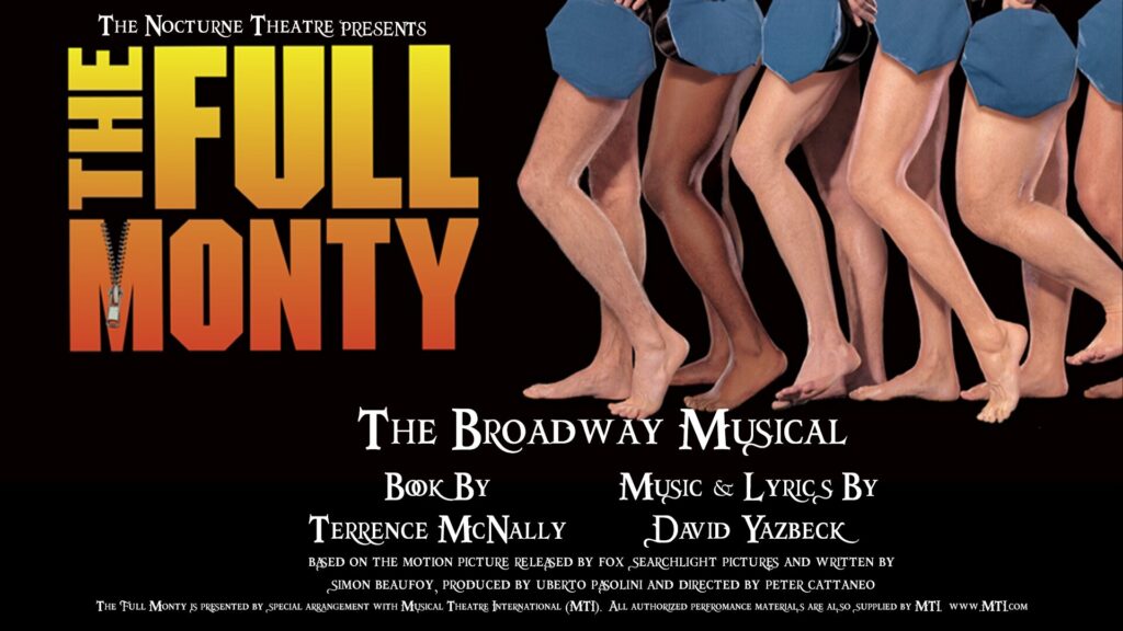 The Full Monty musical poster at Nocturne Theatre