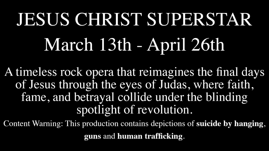 Jesus Christ Superstar show dates at Nocturne Theatre